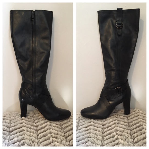 💕Cole Haan KneeHigh Block Leather NikeAir Boot - Picture 4 of 8